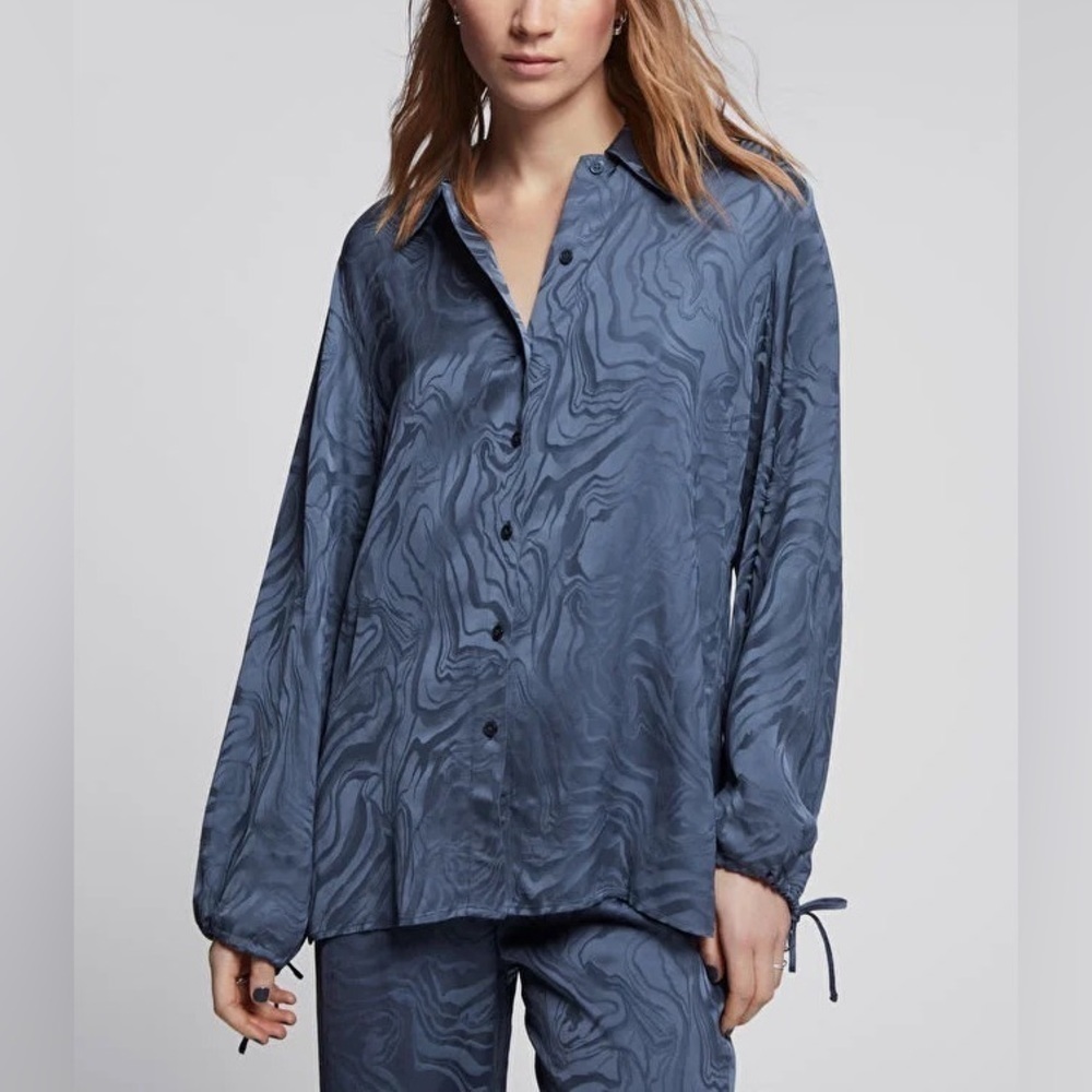 NWT & Other Stories Stockholm Atelier Satin Button Down Women’s Top Size L